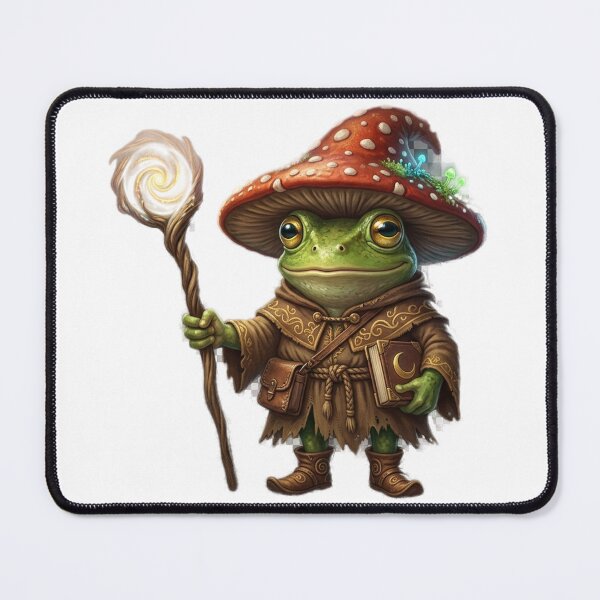Item preview, Mushroom Wizard Frog with Magic Staff designed and sold by GrzywaM.