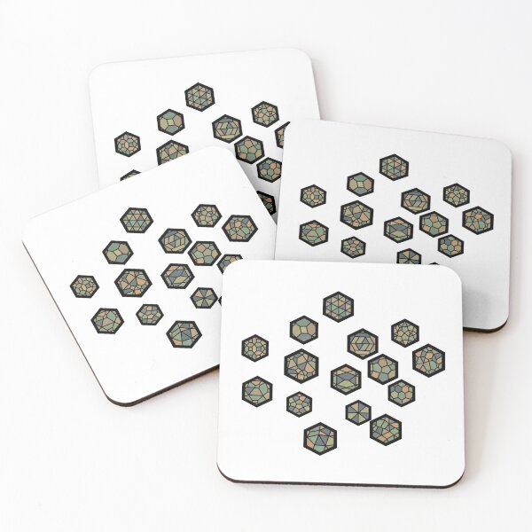 Item preview, Abstract Structural Hexagons - Geometric Stained Glass Illusion designed and sold by Dzblack.
