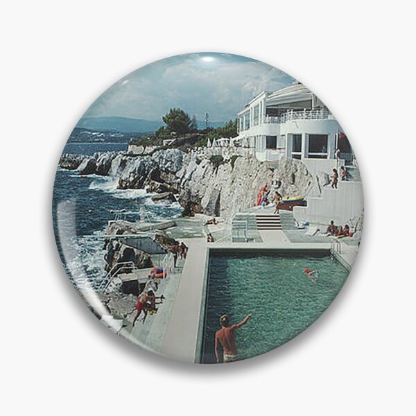 Item preview, Cliffside Poll Ocean Villa Vintage Travel designed and sold by pastbarack.