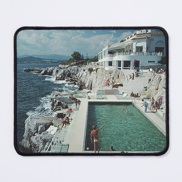 Item preview, Cliffside Poll Ocean Villa Vintage Travel designed and sold by pastbarack.