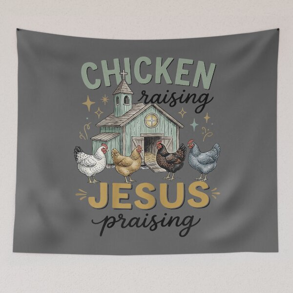 Item preview, Chicken Raising and Jesus Praising Shirt Religious Christian designed and sold by KristineLi.