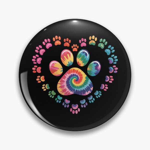 Item preview, Tie Dye Paw Print Heart Dog Lover Pet Owner designed and sold by OlyvieArt.