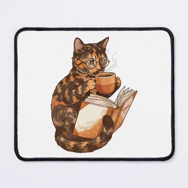 Item preview, Tortie Cat Book and Coffee Cozy Art designed and sold by BilkaCreations.