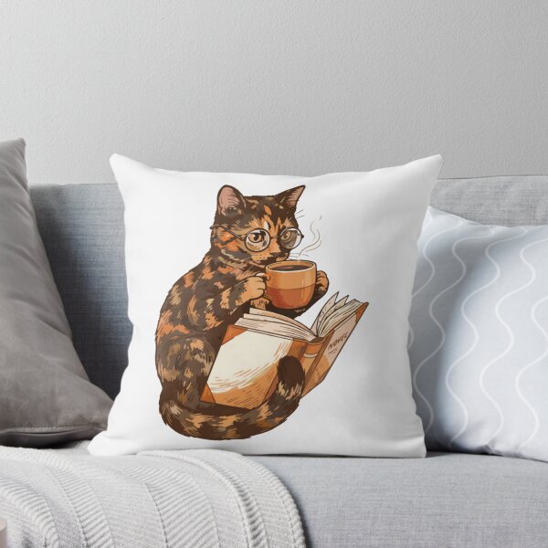Item preview, Tortie Cat Book and Coffee Cozy Art designed and sold by BilkaCreations.