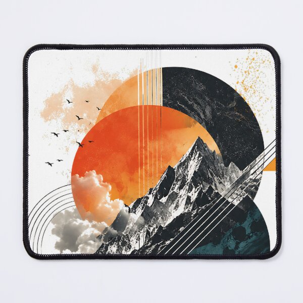 Item preview, Geometric Summit Modern Abstract Mountain Collage Contemporary Graphic Art designed and sold by dytf79.