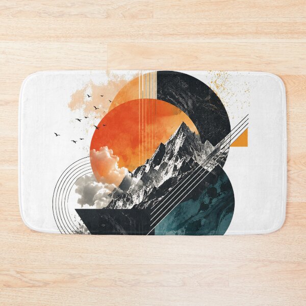 Item preview, Geometric Summit Modern Abstract Mountain Collage Contemporary Graphic Art designed and sold by dytf79.