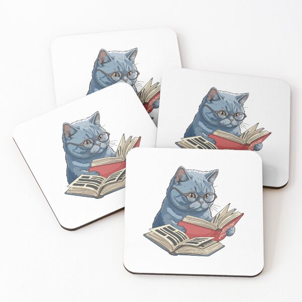 Item preview, Book Lover British Shorthair Cat Art designed and sold by BilkaCreations.