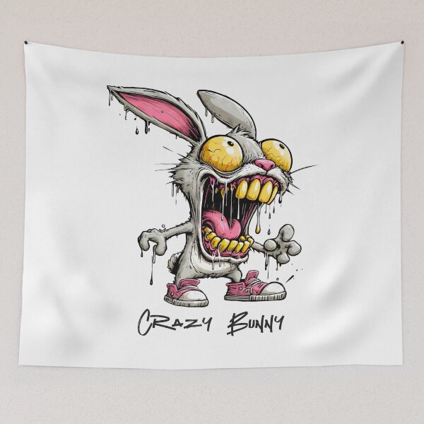 Item preview, Crazy Dripping Bunny in Pink Sneakers designed and sold by EdwinkOne.