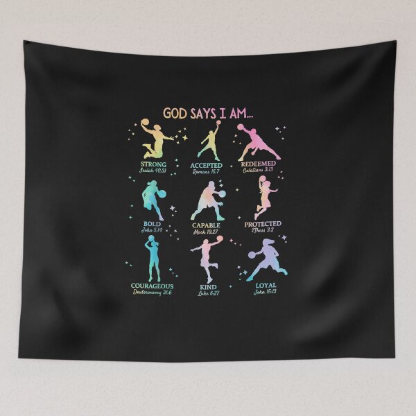 Item preview, God Says I Am Christian Girls Boys Kids Basketball Tie Dye designed and sold by FrankIsabel.