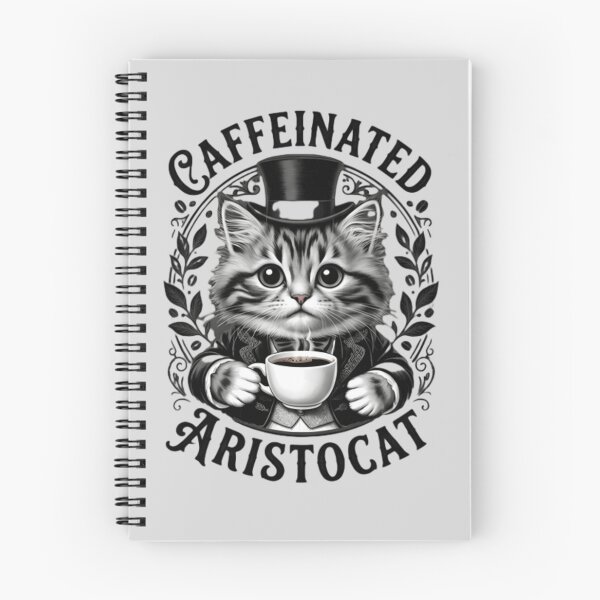 Item preview, Caffeinated Aristocat – Fancy Coffee Cat T‑Shirt & Sticker designed and sold by ZyxDes.