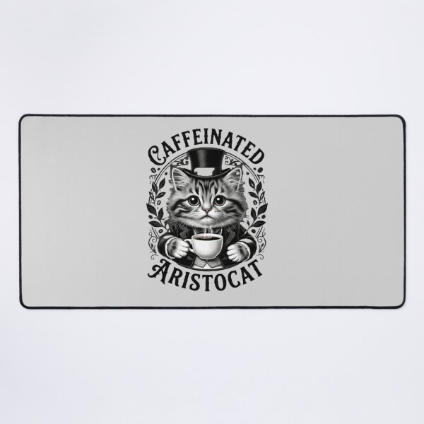Item preview, Caffeinated Aristocat – Fancy Coffee Cat T‑Shirt & Sticker designed and sold by ZyxDes.