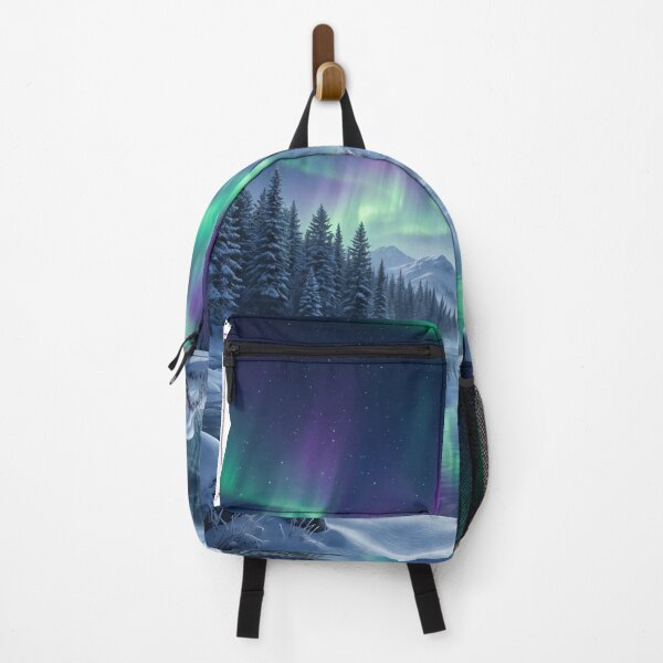 Item preview, Symphony of the Northern Lights | Aurora Borealis Arctic Landscape Premium Nature Illustration | Winter Wall Art | Aurora T-Shirt Design designed and sold by SAJ Design Studio.