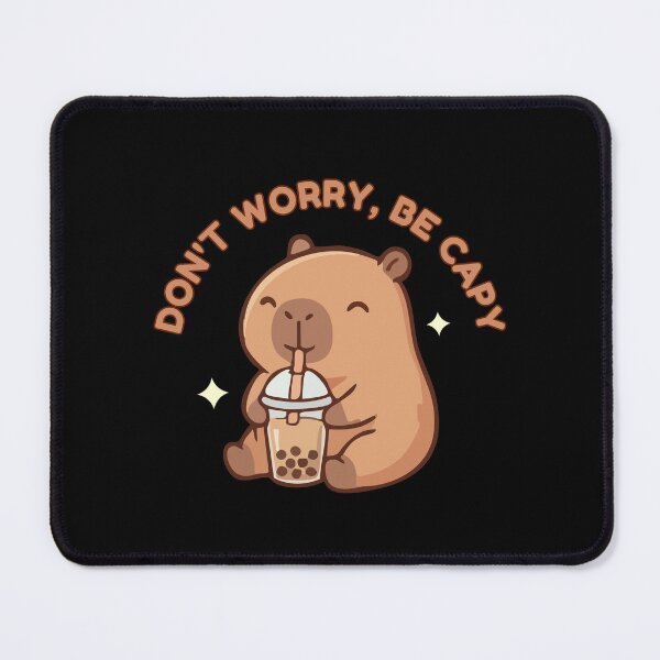Item preview, Don't Worry Be Capy - Cute Kawaii Capybara Drinking Boba Bubble Tea designed and sold by Frafri92.
