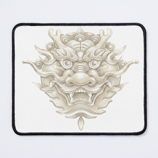 Item preview, Korean Traditional Dragon Roof Tile Ornament Watercolor Pattern designed and sold by Yiruda-Art.