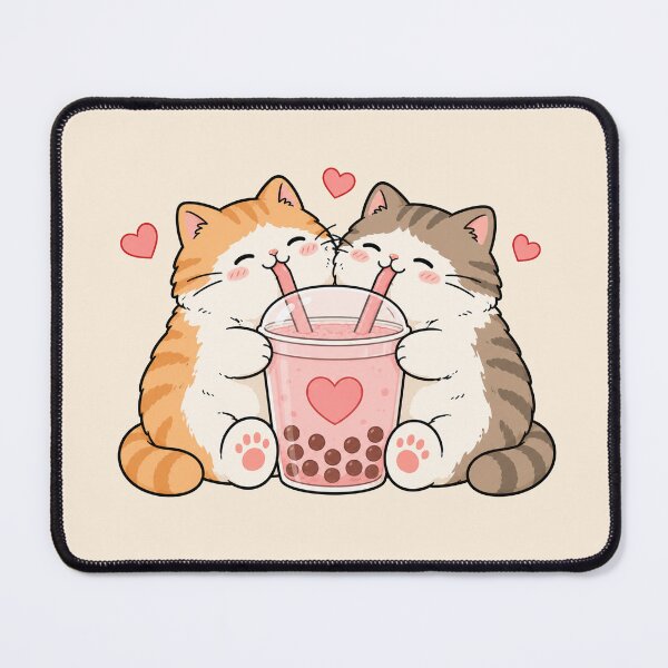Item preview, Cute Cats Sharing Bubble Tea designed and sold by MonkiFlipp.
