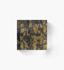 Black and Gold Fiber Pattern Acrylic Block