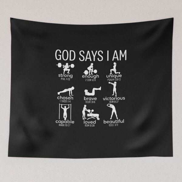 Item preview, God Says I Am Christian Workout Gym Women Men designed and sold by FrankIsabel.