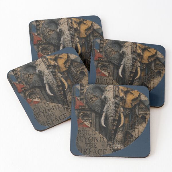 Item preview, Deep Work Engineer Geometric Elephant Stone Relief Home Office Wall Art Poster designed and sold by SavannaStrikes.