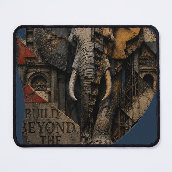 Item preview, Deep Work Engineer Geometric Elephant Stone Relief Home Office Wall Art Poster designed and sold by SavannaStrikes.