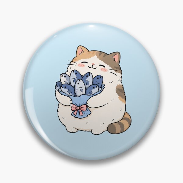 Item preview, Cute Cat Holding Fish Bouquet designed and sold by MonkiFlipp.