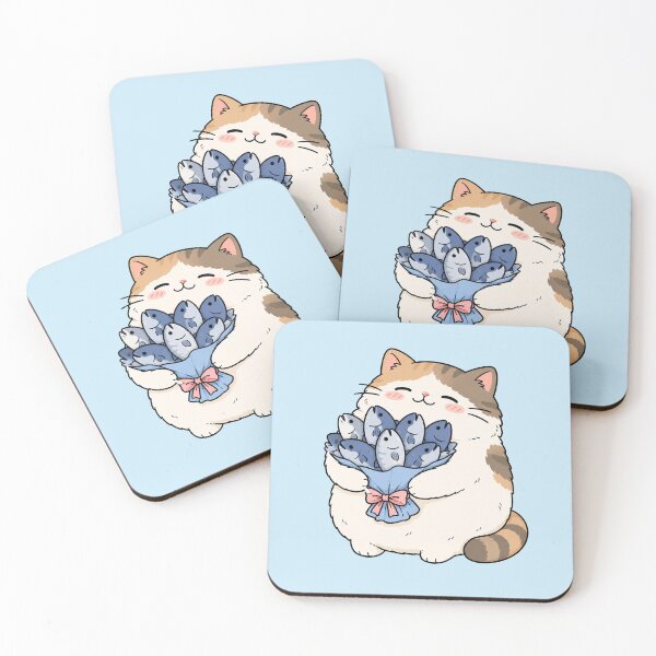 Item preview, Cute Cat Holding Fish Bouquet designed and sold by MonkiFlipp.