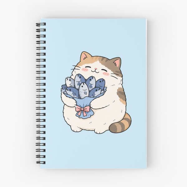 Item preview, Cute Cat Holding Fish Bouquet designed and sold by MonkiFlipp.