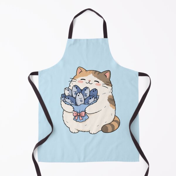 Item preview, Cute Cat Holding Fish Bouquet designed and sold by MonkiFlipp.