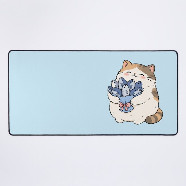 Item preview, Cute Cat Holding Fish Bouquet designed and sold by MonkiFlipp.
