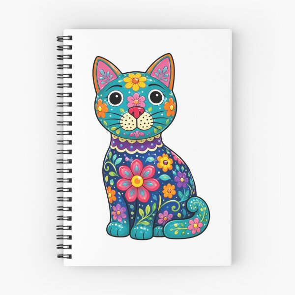 Item preview, Floral Folk Art Cat designed and sold by Myra365Art.