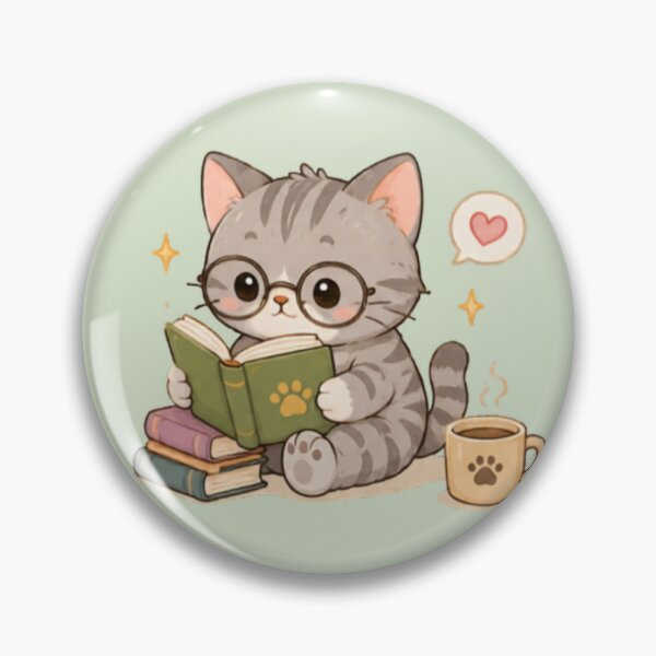 Item preview, Cute Bookworm Kitten designed and sold by MellowMunchkins.