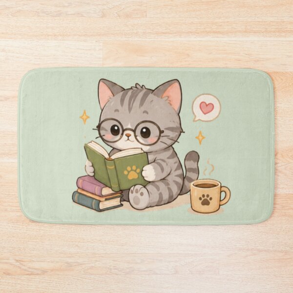 Item preview, Cute Bookworm Kitten designed and sold by MellowMunchkins.