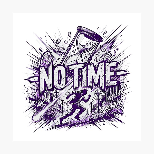 Item preview, No Time Running Man Shattered Hourglass Urban Streetwear designed and sold by rich-moda.