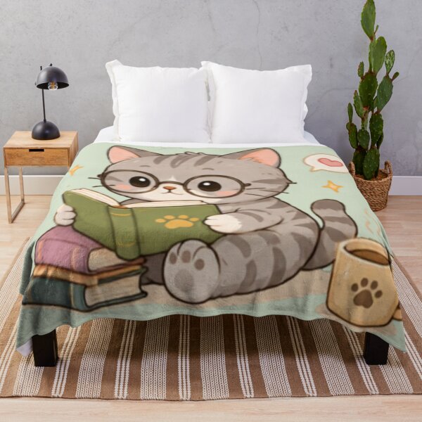 Item preview, Cute Bookworm Kitten designed and sold by MellowMunchkins.