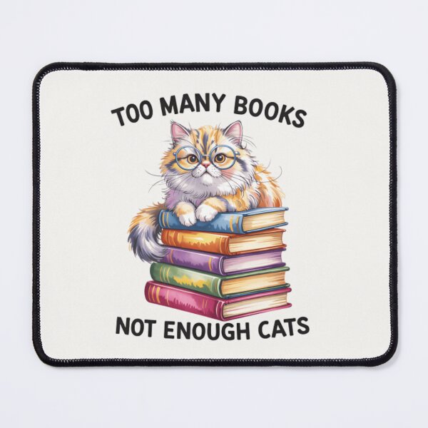 Item preview, Too Many Books Not Enough Cats – Funny Bookish Cat T‑Shirt & Sticker designed and sold by ZyxDes.
