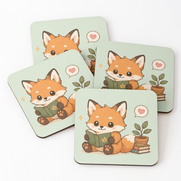 Item preview, Cute Bookworm Fox designed and sold by MellowMunchkins.