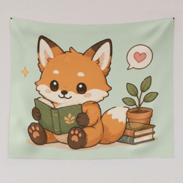 Item preview, Cute Bookworm Fox designed and sold by MellowMunchkins.