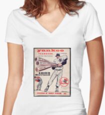 Yankees Yearbook- Vintage Women's Fitted V-Neck T-Shirt