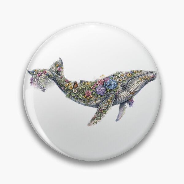 Item preview, Humpback Whale Covered in Wildflowers Art designed and sold by GrzywaM.
