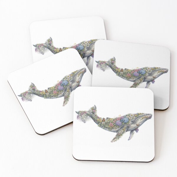 Item preview, Humpback Whale Covered in Wildflowers Art designed and sold by GrzywaM.