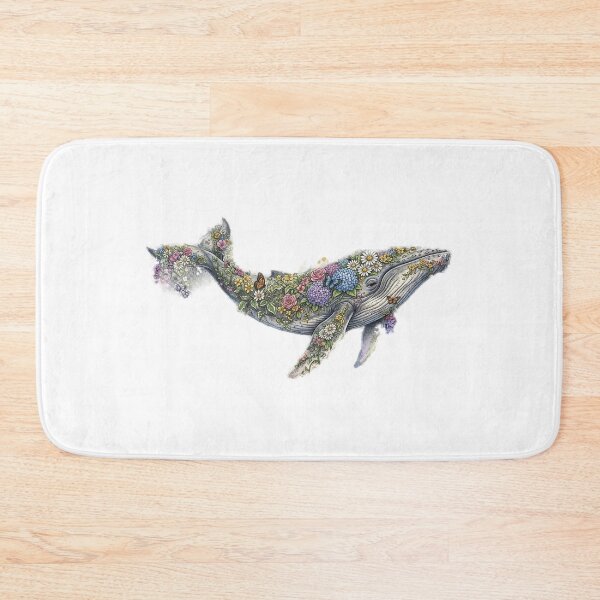 Item preview, Humpback Whale Covered in Wildflowers Art designed and sold by GrzywaM.