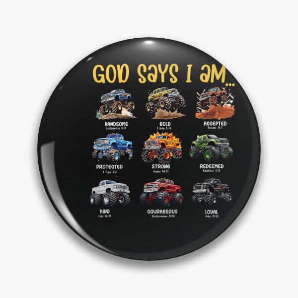 Item preview, God Says I Am Monster Truck Toddler Kids Bible Verse designed and sold by FrankIsabel.