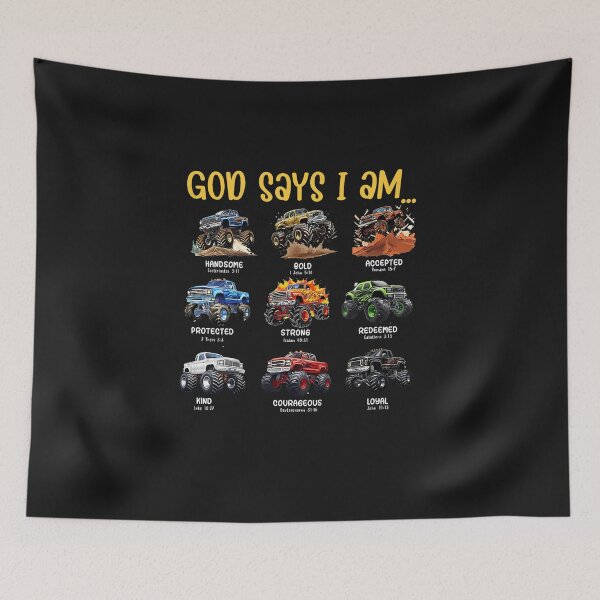 Item preview, God Says I Am Monster Truck Toddler Kids Bible Verse designed and sold by FrankIsabel.