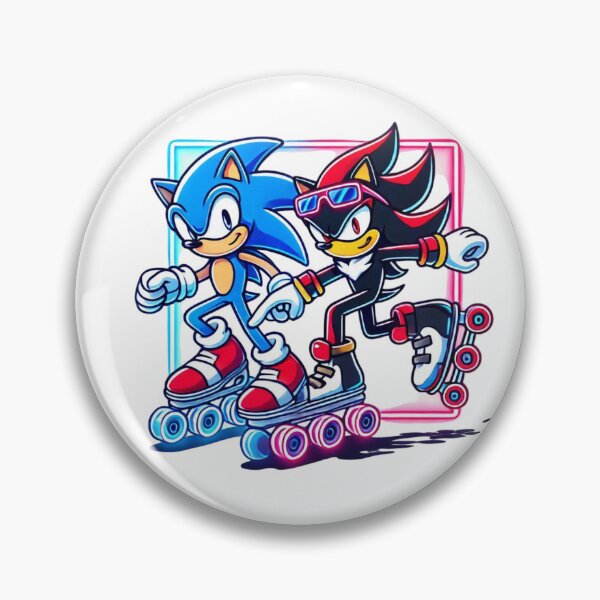Item preview, Sonic and Shadow Neon Roller Skating Retro Vibes designed and sold by rfd2.