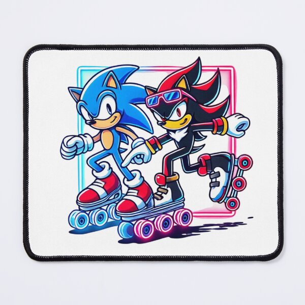 Item preview, Sonic and Shadow Neon Roller Skating Retro Vibes designed and sold by rfd2.