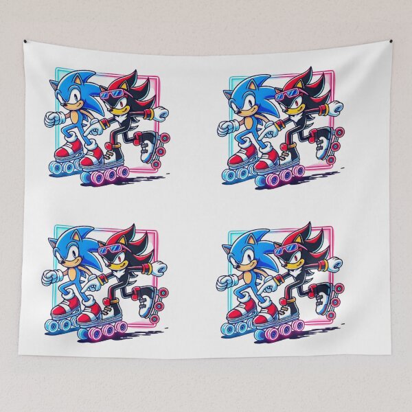 Item preview, Sonic and Shadow Neon Roller Skating Retro Vibes designed and sold by rfd2.