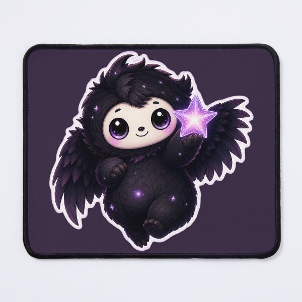 Item preview, Cute Celestial Winged Creature Presenting a Glowing Star designed and sold by House of Rein.
