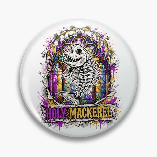 Item preview, Holy Mackerel - Skeleton Fish Gothic Stained Glass designed and sold by MysticalSVK.