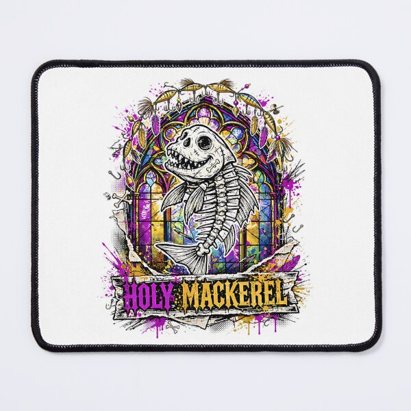 Item preview, Holy Mackerel - Skeleton Fish Gothic Stained Glass designed and sold by MysticalSVK.