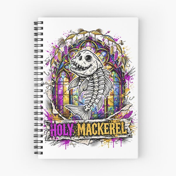 Item preview, Holy Mackerel - Skeleton Fish Gothic Stained Glass designed and sold by MysticalSVK.