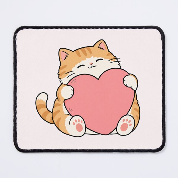Item preview, Cute Cat Holding Pink Heart designed and sold by MonkiFlipp.